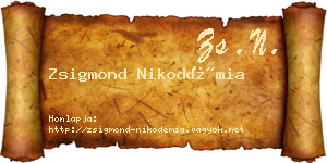 Zsigmond Nikodémia névjegykártya